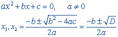 Kvadratines lygties sprendimo formule